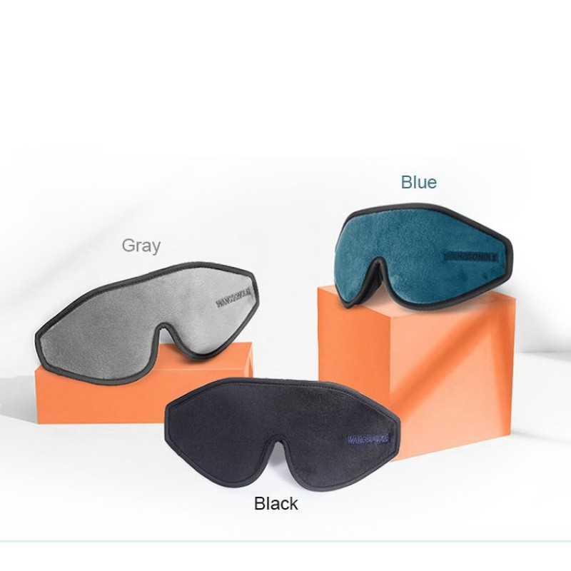 Blindfold Eye Mask Factory - OEM Private Label Blindfold Blue 3D Knit Eye Mask Elastic Strapped Weighted