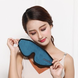 Blindfold Eye Mask Factory - OEM Private Label Blindfold Blue 3D Knit Eye Mask Elastic Strapped Weighted