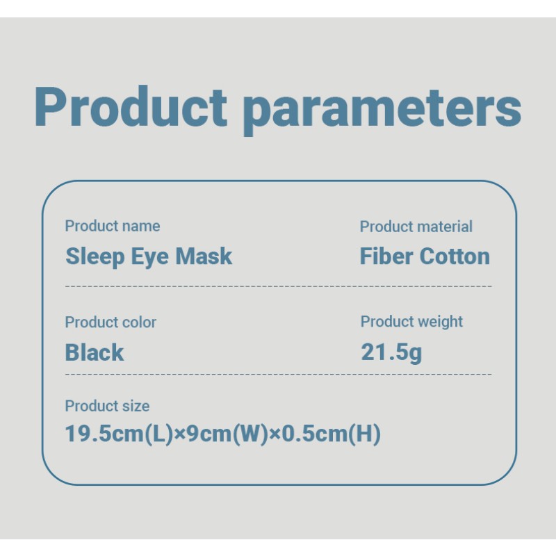 Black Sleep Mask Manufacturer - Custom Logo Black Cotton Sleep Mask with Elastic Strap Blackout