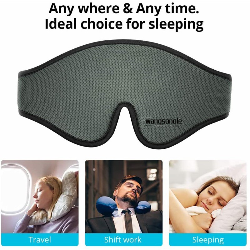 Mens Eye Mask Supplier - Silk Cotton Big Eye Patches Shade Sleeping Eyemask Knit Technics for Men