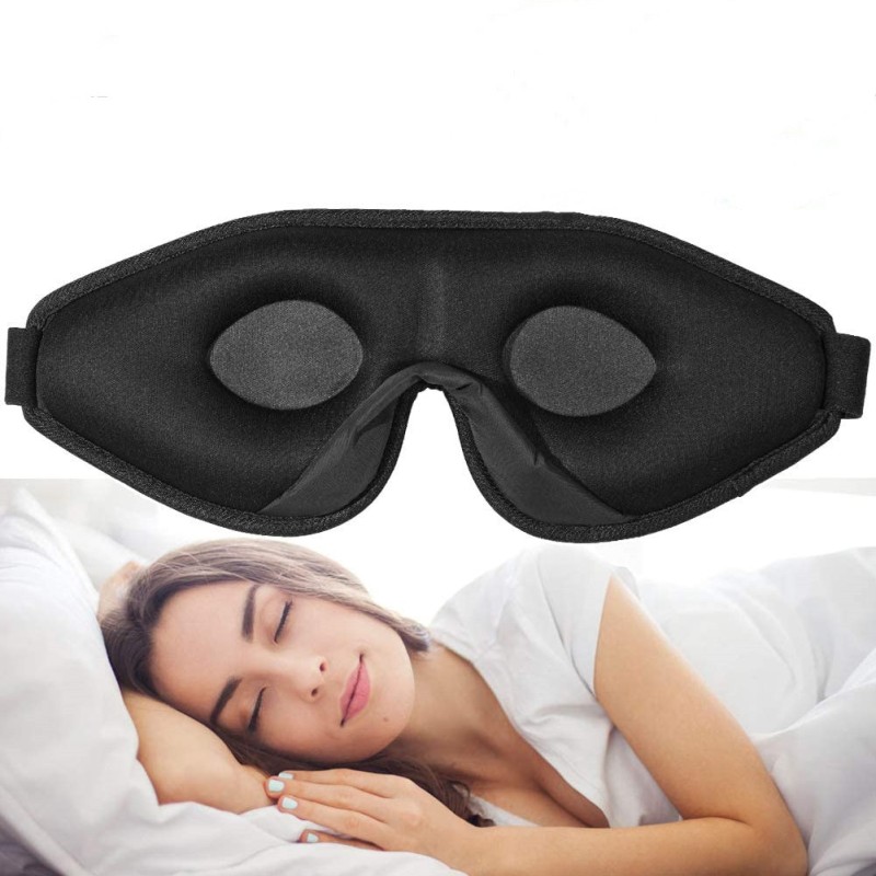 Adult Sleep Patch Manufacturer - Adult 3D Elastic Strap Sleep Patch Mask Black Shading Knit Technics