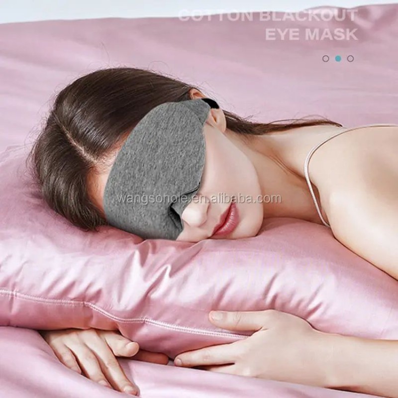 Blindfold Eye Mask Manufacturer - Costume Logo Cotton Sleep Mask Black Out Blindfold Eye Mask for Home