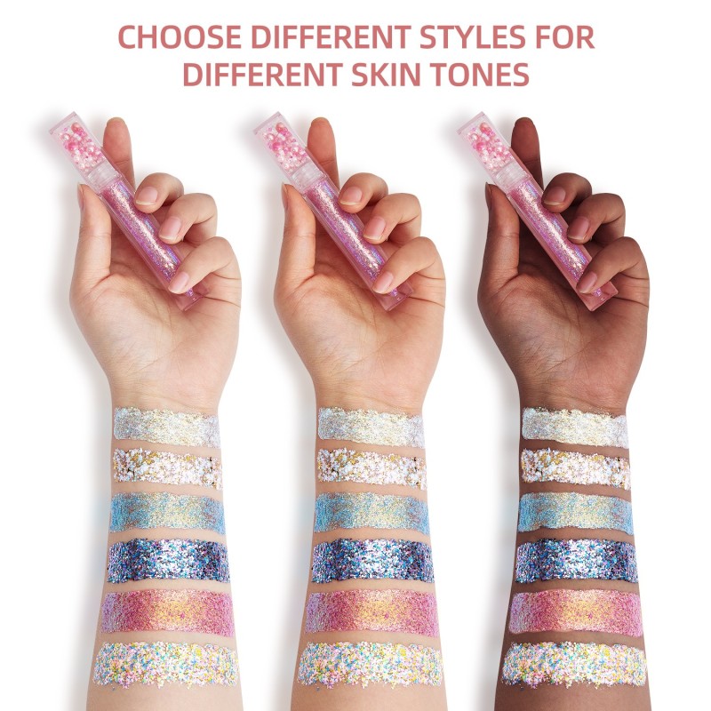 Glitter Gel Factory - Private Label Organic 6 Colors Vegan Fish Scale Glitter Gel High Pigment 24H Long Lasting Eyeshadow