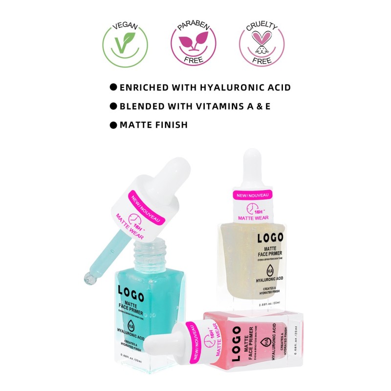Face Primer Factory - Private Label Custom Logo 3 Colors Brightens Long Lasting Oil Control Beauty Soft Liquid