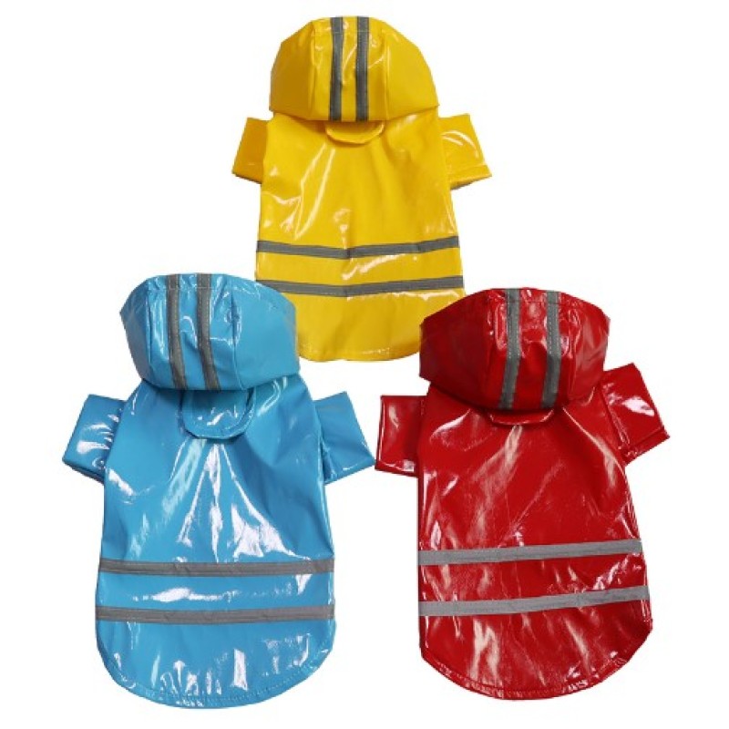 PU Leather Pet Raincoat Supplier - Reflective Waterproof Hoodie