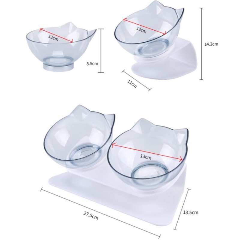 Elevated Pet Bowl Supplier - 15 Degree Double Bowl Feeder Stand