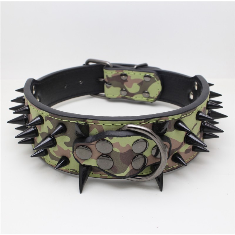 PU Leather Dog Collar Manufacturer - Tactical Spiked Adjustable Collar