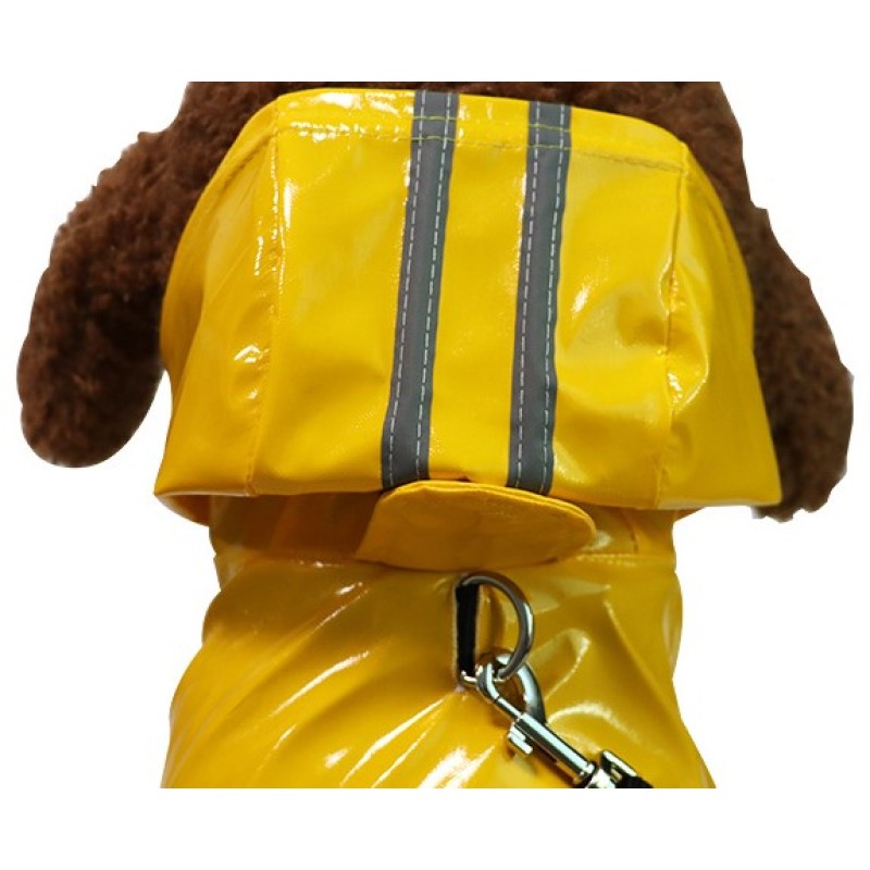 PU Leather Pet Raincoat Supplier - Reflective Waterproof Hoodie
