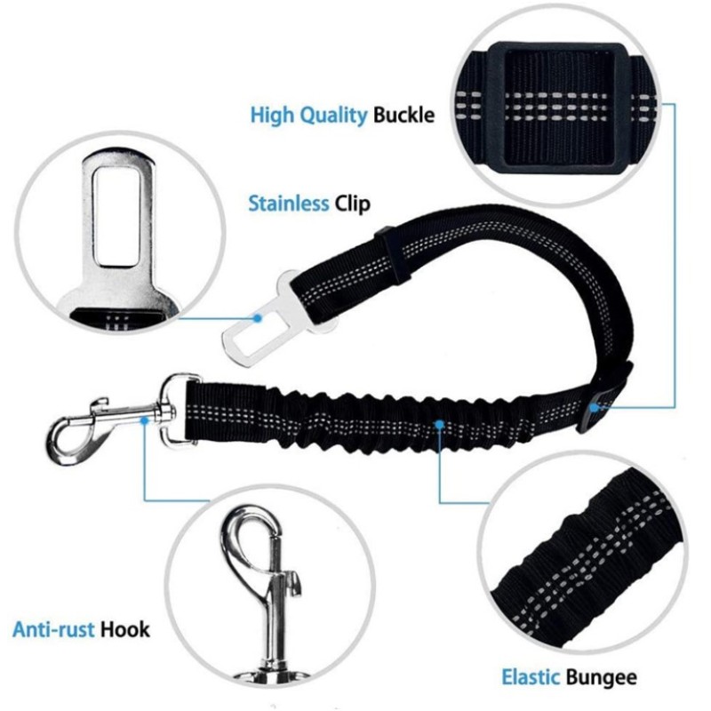 Car Seat Belt Leash Manufacturer - Reflective Dog Travel Accessory