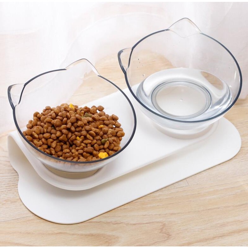 Elevated Pet Bowl Supplier - 15 Degree Double Bowl Feeder Stand