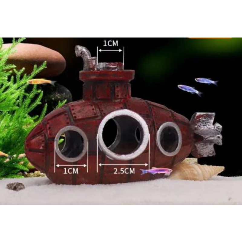Aquarium Decoration Supplier - Submarine Theme Fish Hide Cave