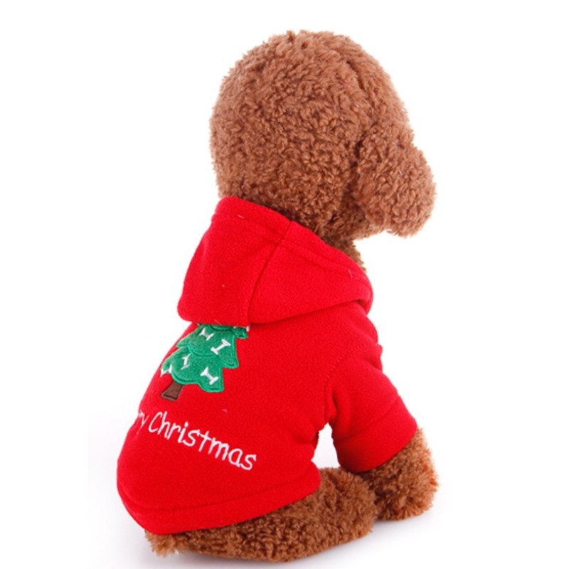 Winter Pet Jacket Factory - Red Christmas Tree Pattern Coat