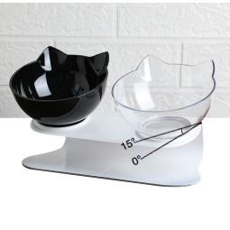 Elevated Pet Bowl Supplier - 15 Degree Double Bowl Feeder Stand