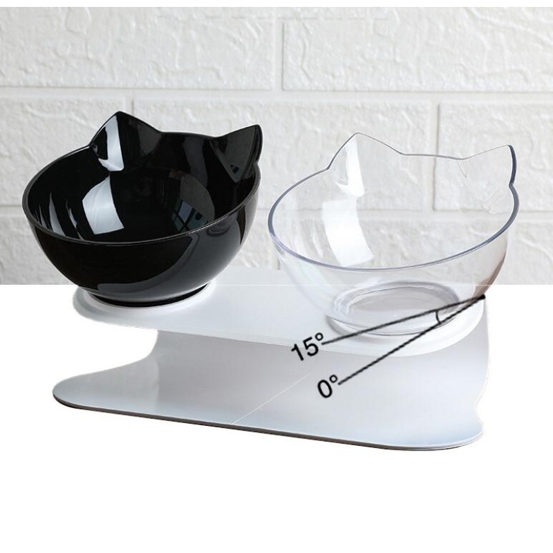Elevated Pet Bowl Supplier - 15 Degree Double Bowl Feeder Stand