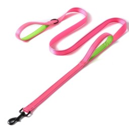 Reflective Dog Leash Factory - 5ft Double Handle Nylon Lead
