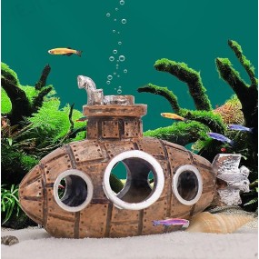 Aquarium Decoration Supplier - Submarine Theme Fish Hide Cave