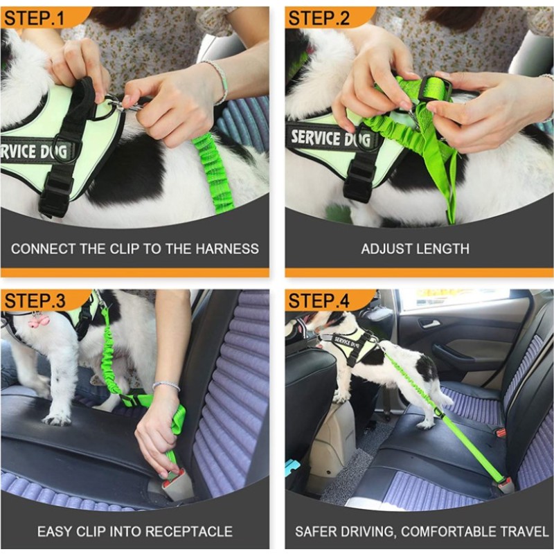 Car Seat Belt Leash Manufacturer - Reflective Dog Travel Accessory