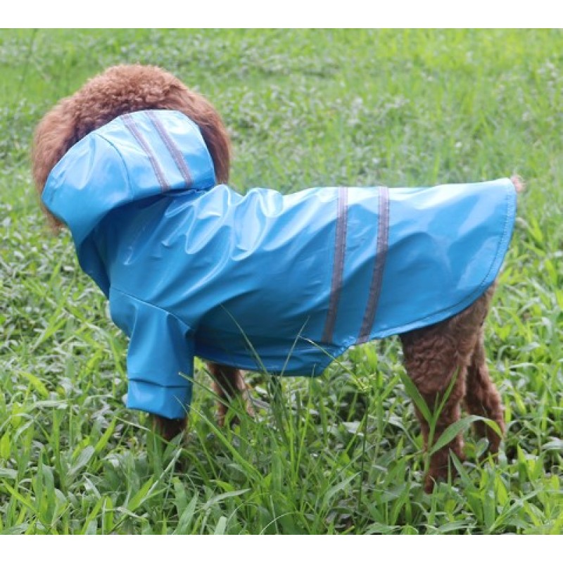 PU Leather Pet Raincoat Supplier - Reflective Waterproof Hoodie