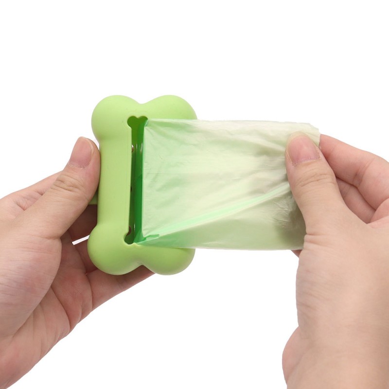 Bone Shape Pet Poop Bag Dispenser Factory - Silicone Carabiner Holder