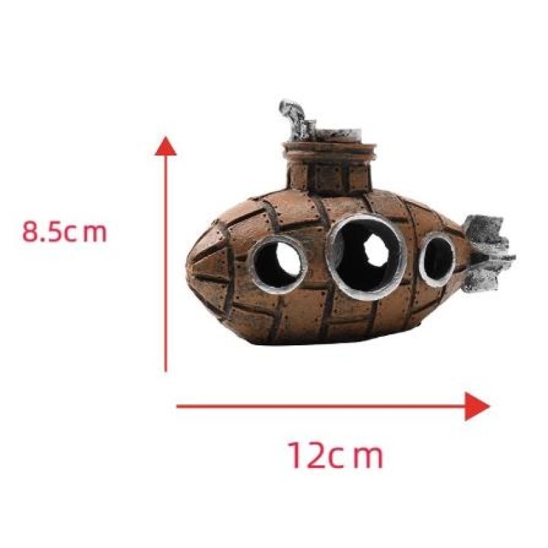 Aquarium Decoration Supplier - Submarine Theme Fish Hide Cave