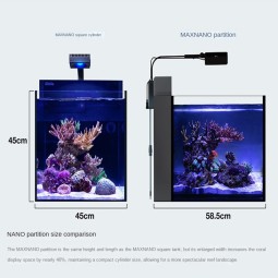 Square Aquarium Manufacturer - MaxNano Black White Silent Glass
