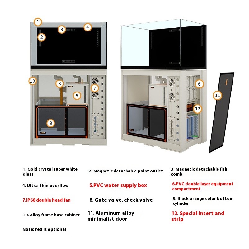 Custom Aquarium Manufacturer - Slim Overflow Ultra White Glass Tank