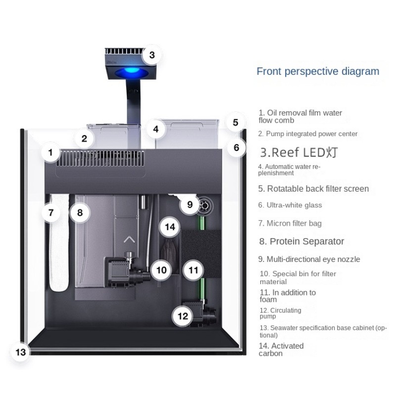 Square Aquarium Manufacturer - MaxNano Black White Silent Glass