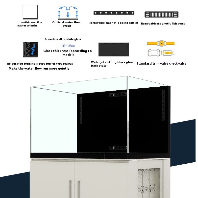 Custom Aquarium Manufacturer - Slim Overflow Ultra White Glass Tank