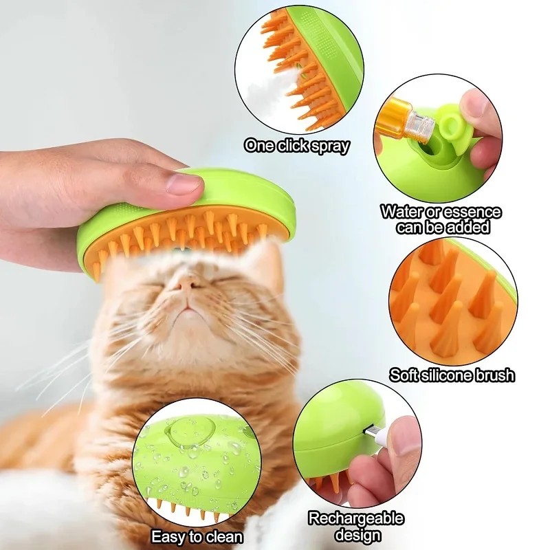 Pet Steam Brush Factory - 3 in 1 Electric Spray Brush