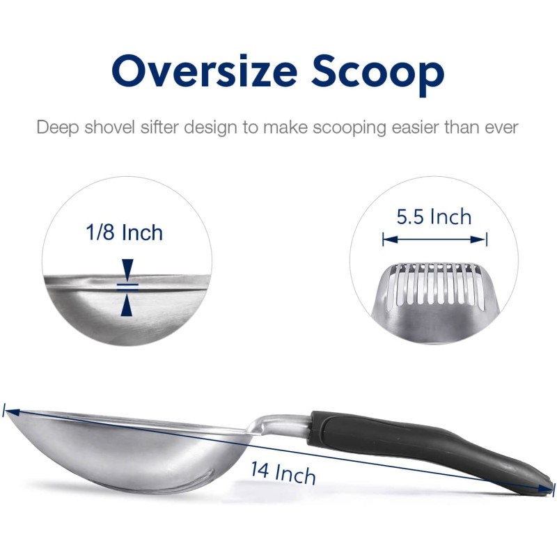 Litter Scooper Manufacturer - Portable Aluminum Alloy Long Handle Sifter