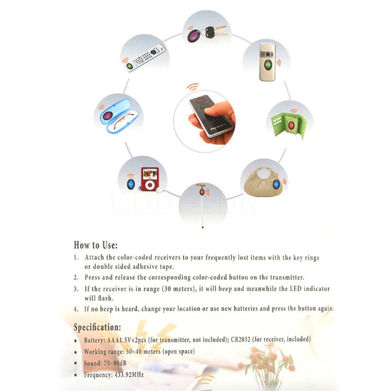 Pet Tracker Factory - 4 in 1 Wireless Remote Control Key Finder Locator