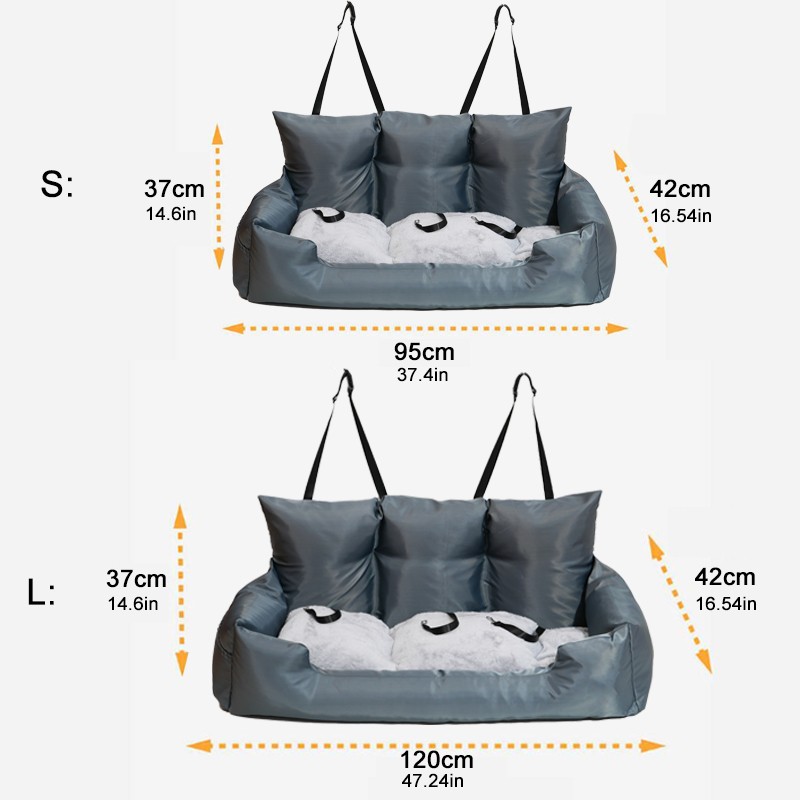 Dog Car Seat Factory - Luxury Removable Waterproof Pet Travel Bed