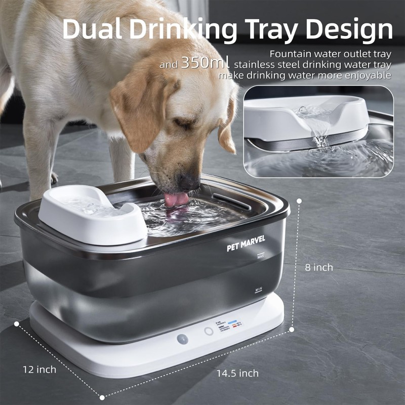 Water Bowl Supplier - 3L Stainless Steel No Spill Slow Feeder
