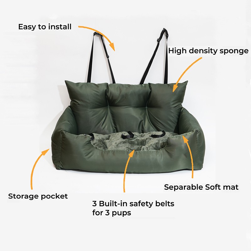 Dog Car Seat Factory - Luxury Removable Waterproof Pet Travel Bed