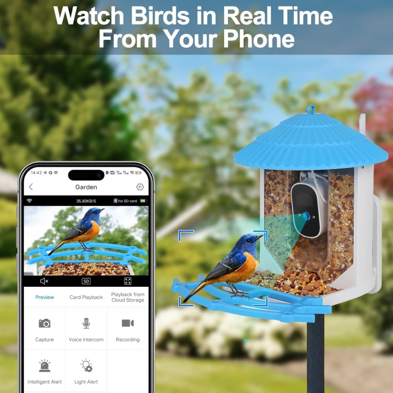 Automatic Feeder Factory - Solar Light Power Glass Tube Bird Feeder