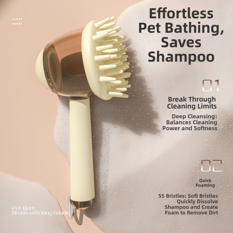 Pet Comb Supplier - Handheld Silicone Soft Massage Shampoo Dispensing Brush