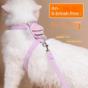 Pet Traction Rope Supplier - Bee Cat Comfortable Nylon I-Shaped Adjustable