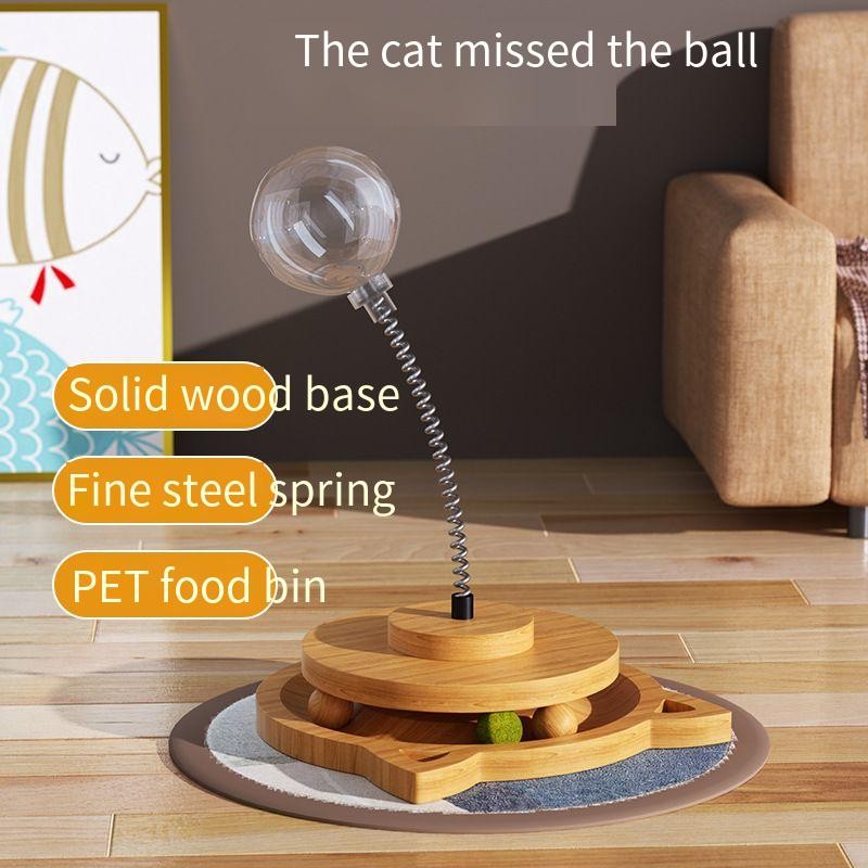 Cat Toy Supplier - Eco-Friendly Sustainable Set Spring Rotating Leaky Food Ball