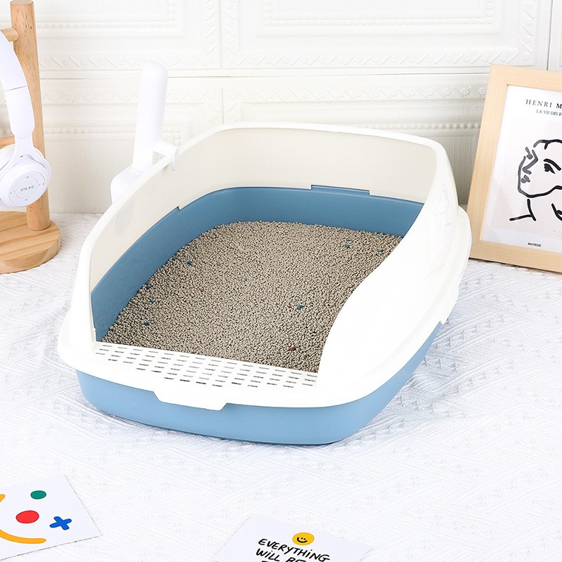 Pet Toilet Factory - Large Semi-Open Anti-Splash Cat Toilet with Shovel
