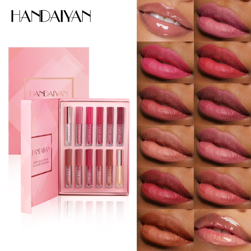 Lip Gloss Set Factory - HANDAIYAN 12 Piece Matte Waterproof Lipstick Set