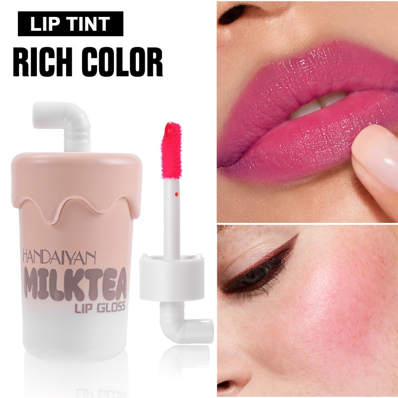 Lip Tint Manufacturer - 6 Color Milky Tea Bottle Hydrating Glossy Matte