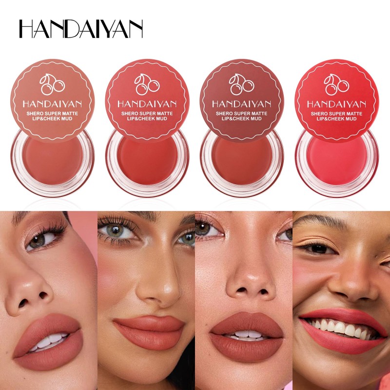 Lip Cheek Gel Factory - 4 Color Long Lasting Waterproof Matte 2 in 1