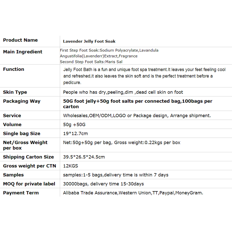 Foot Soak Manufacturer - New Lavender Jelly Powder DIY