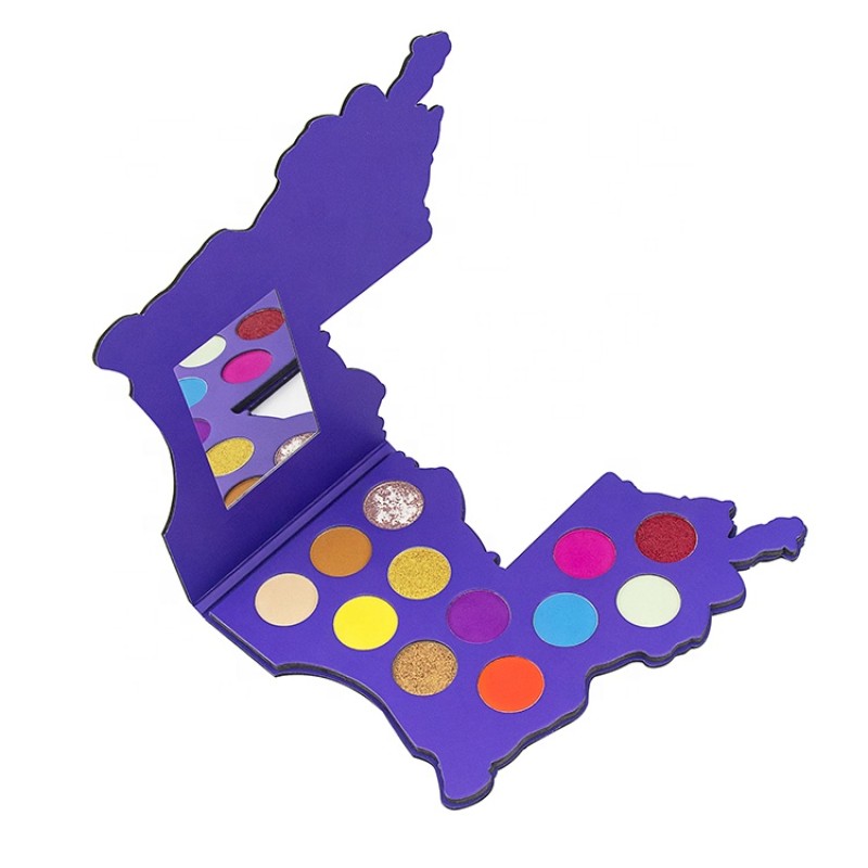 Eyeshadow Palette Supplier - New Shape 12 Color Unique Packaging Purple