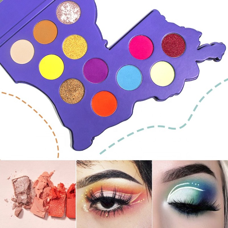 Eyeshadow Palette Supplier - New Shape 12 Color Unique Packaging Purple