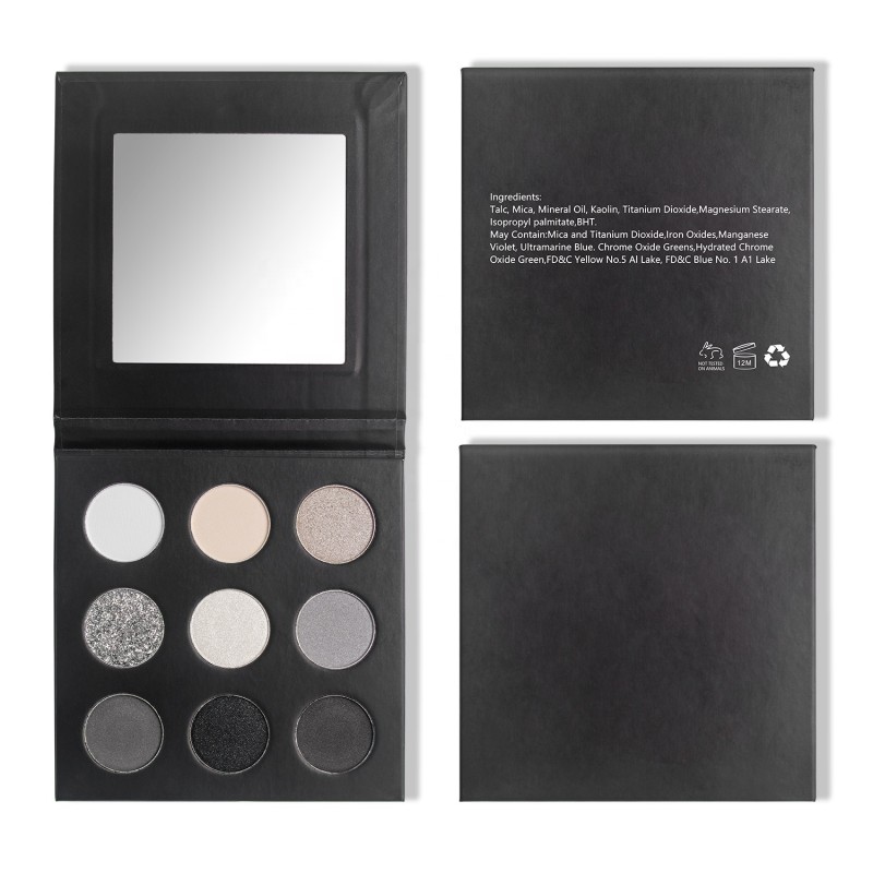 Eyeshadow Palette Supplier - High Pigmented 9 Color Black Matte Smoky