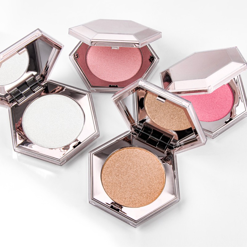 Highlighter Palette Factory - 8 Color Hexagon Compact Pressed Shimmer Powder