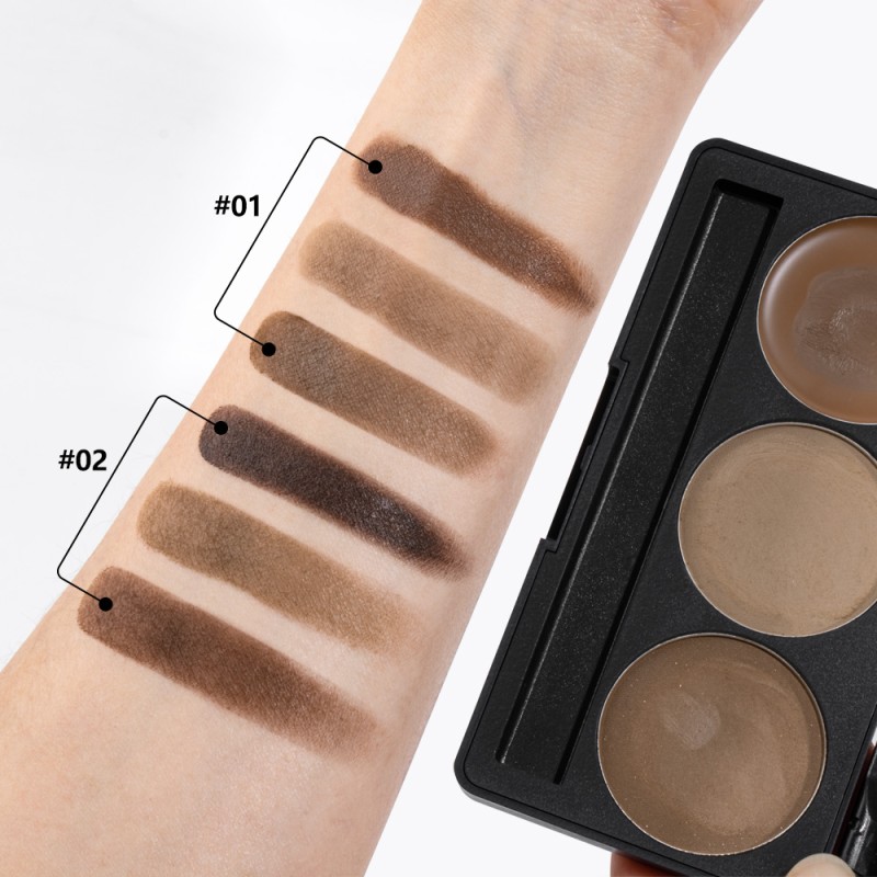 Eyebrow Kit Supplier - Private Label 2 in 1 Eyebrow Shaping Tools 3 Color