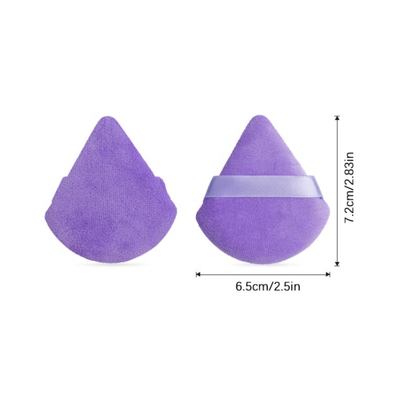 Powder Puff Factory - Cosmetic Velvet Velour Soft Triangle Puff Set