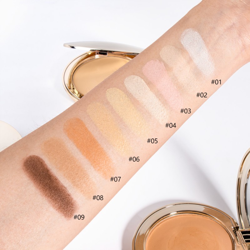 Setting Powder Manufacturer - Custom Logo 9 Colors Pressed Powder Golden Case